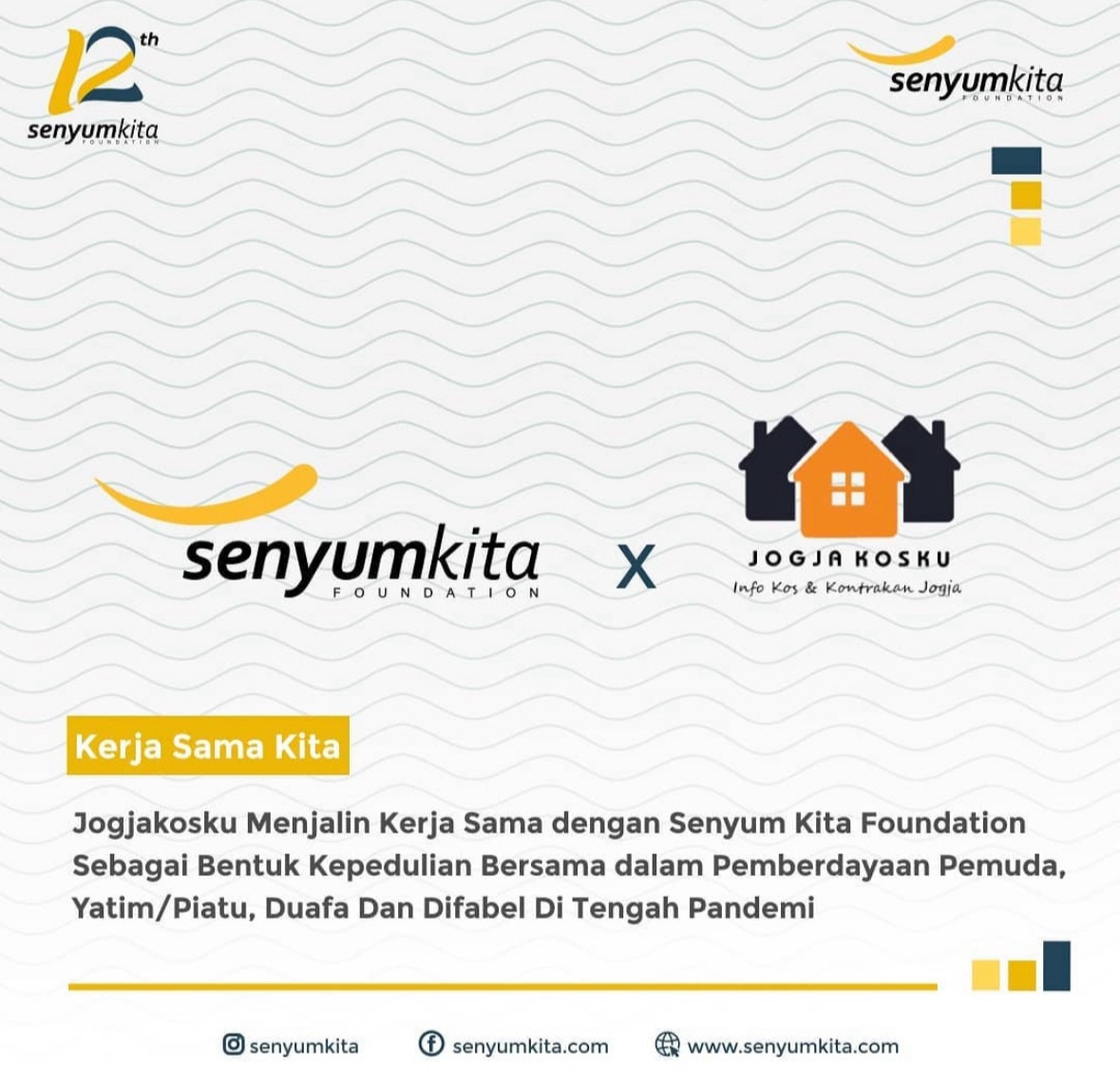 Jogjakosku Menjalin Kerja Sama dengan Senyum Kita Foundation Sebagai Bentuk Kepedulian Bersama Dalam Pemberdayaan Pemuda, Yatim/Piatu, Duafa Dan Difabel